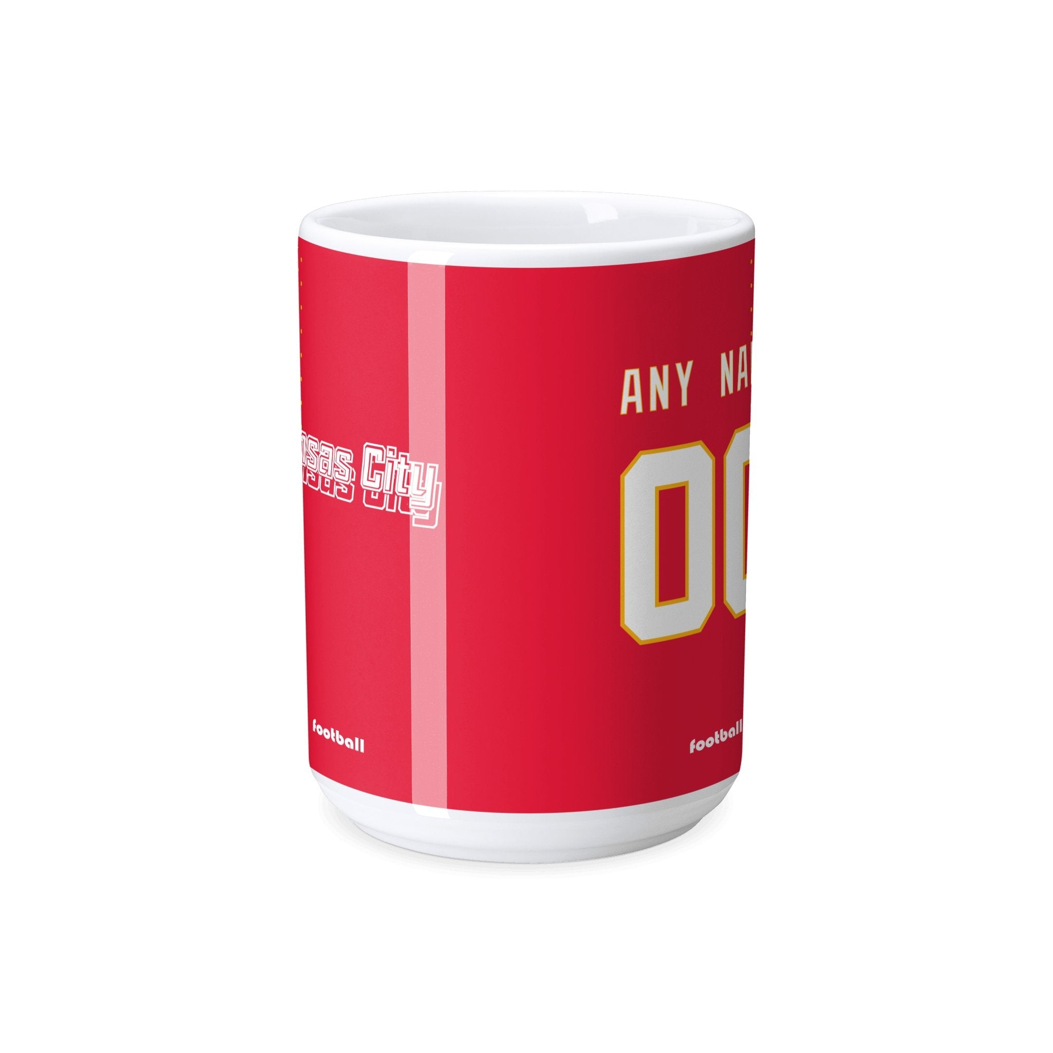 Personalized Kansas Football Mug - Custom Name & Number - Antking ANTKING