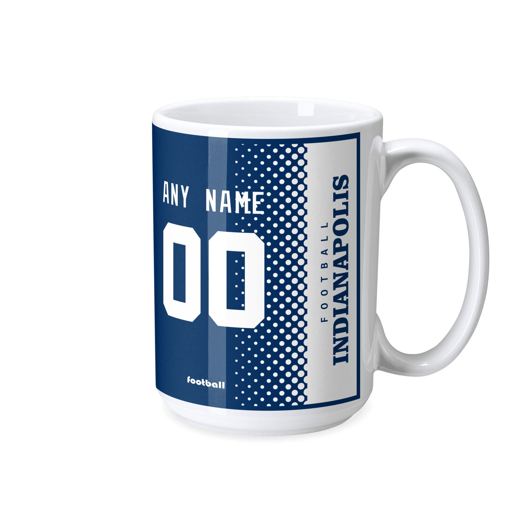 Personalized Indianapolis Football Mug - Custom Name & Number - Antking ANTKING