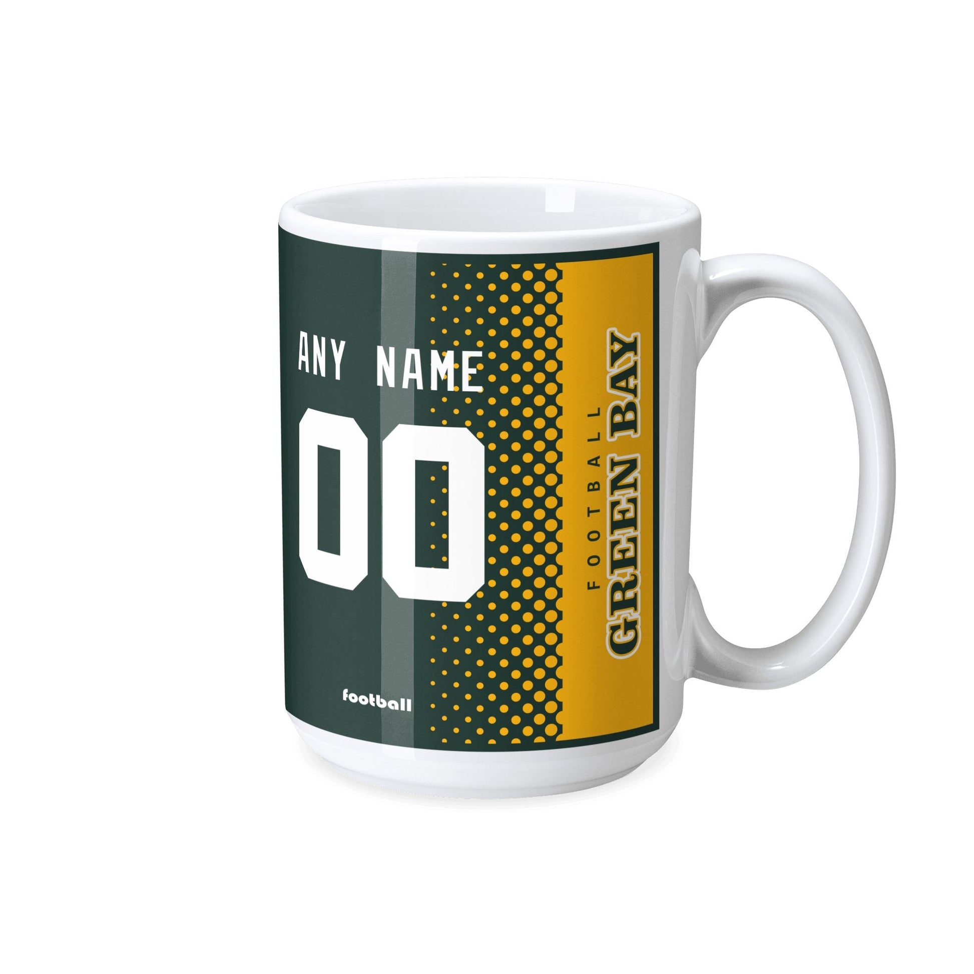 Personalized Green Bay Football Mug - Custom Name & Number - Antking ANTKING