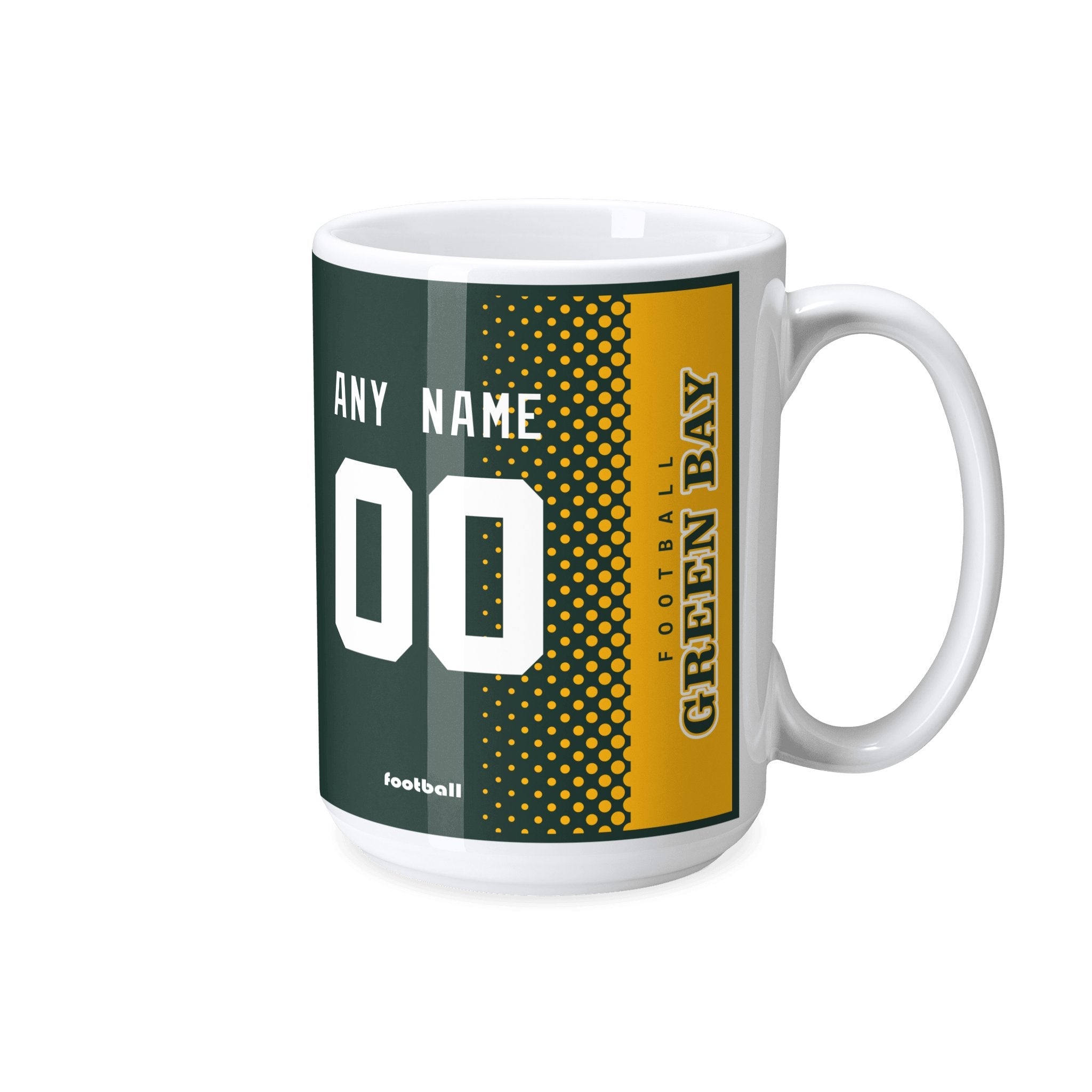 Personalized Green Bay Football Mug - Custom Name & Number - Antking ANTKING