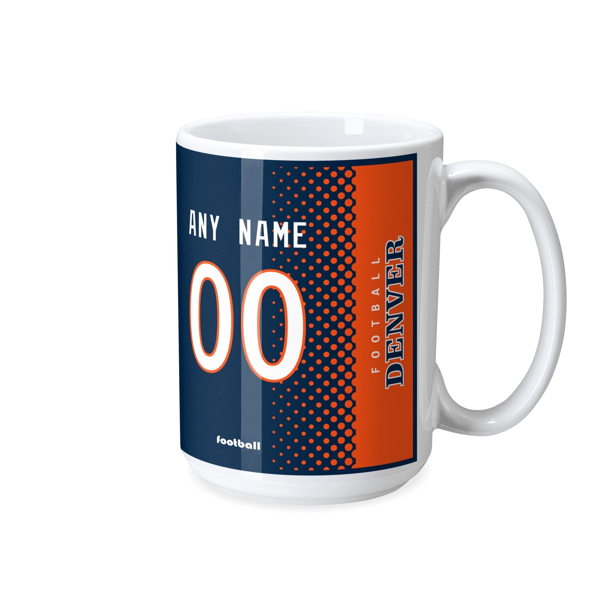 Personalized Denver Football Mug - Custom Name & Number - Antking ANTKING