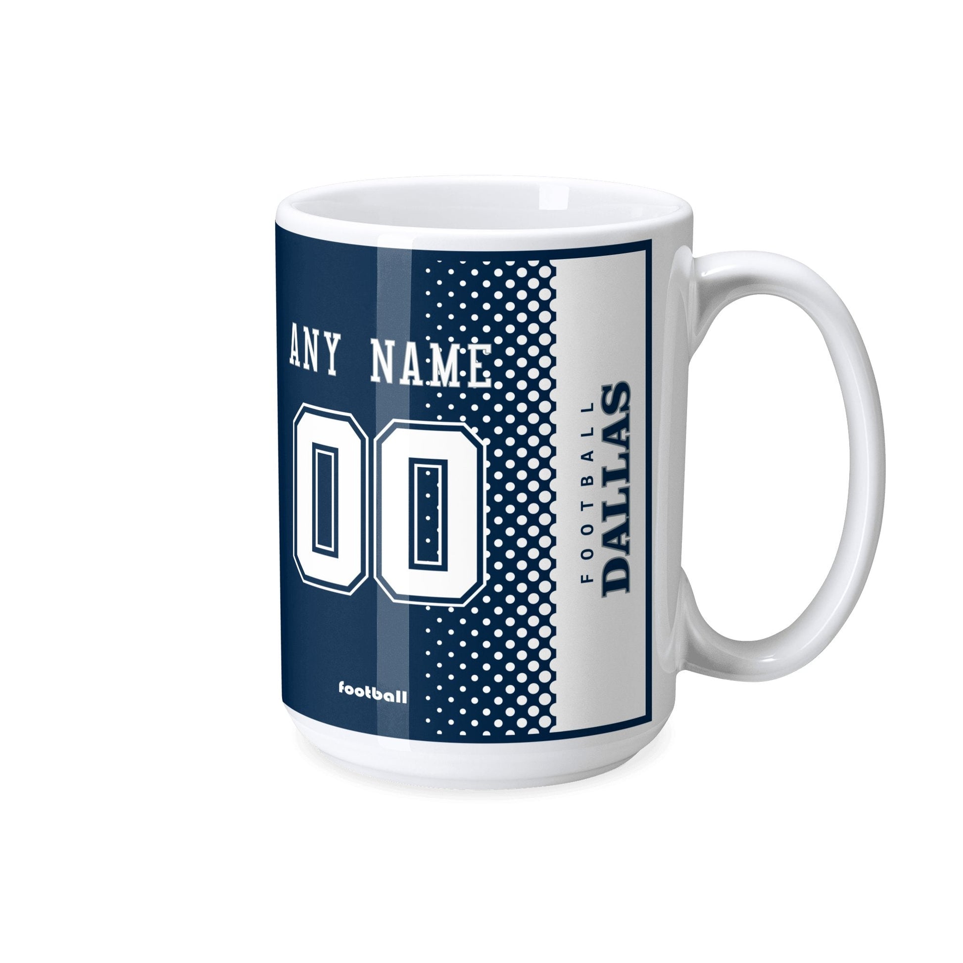 Personalized Dallas Football Mug - Custom Name & Number - Antking ANTKING