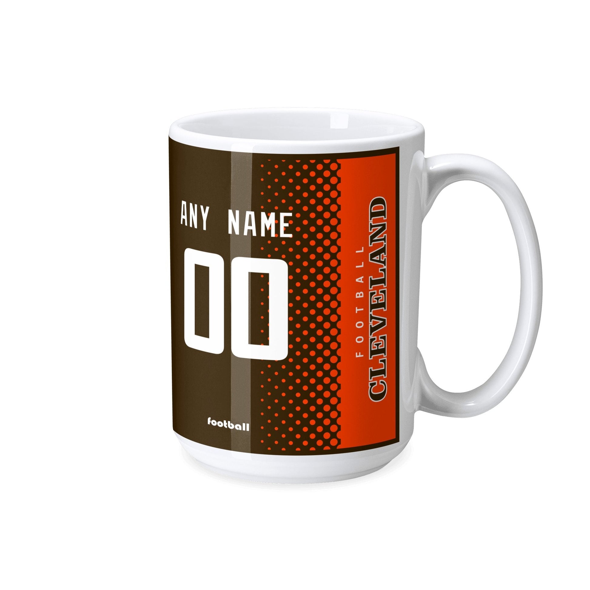 Personalized Cleveland Football Mug - Custom Name & Number - Antking ANTKING