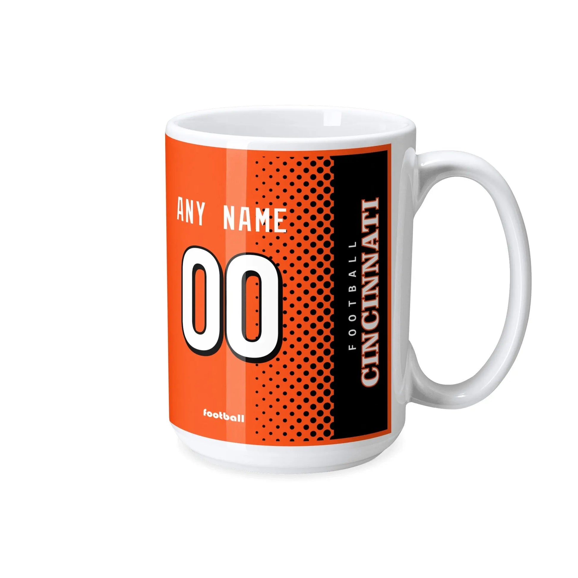 Personalized Cincinnati Football Mug - Custom Name & Number - Antking ANTKING