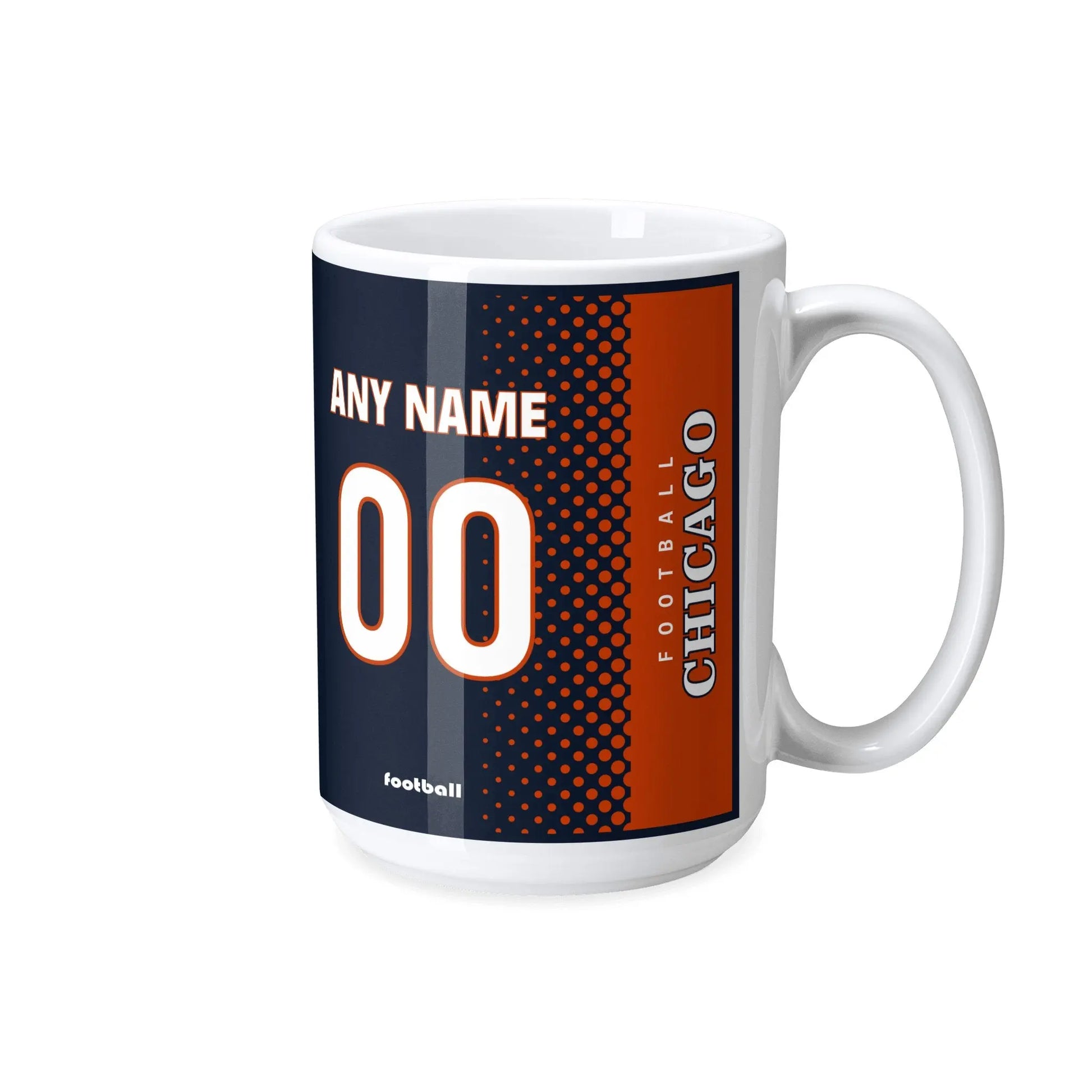 Personalized Chicago Football Mug - Custom Name & Number - Antking ANTKING