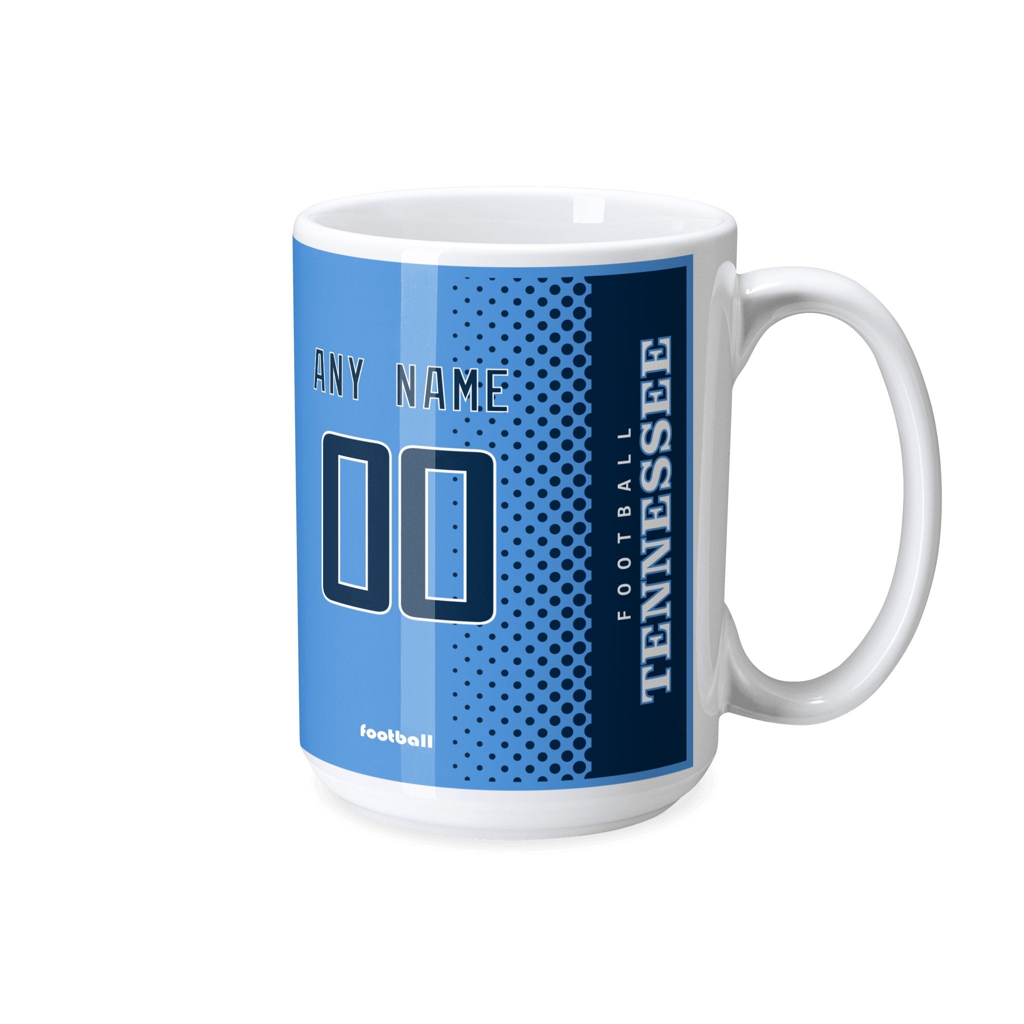 Personalized Tennessee Football Mug - Custom Name & Number - Antking ANTKING