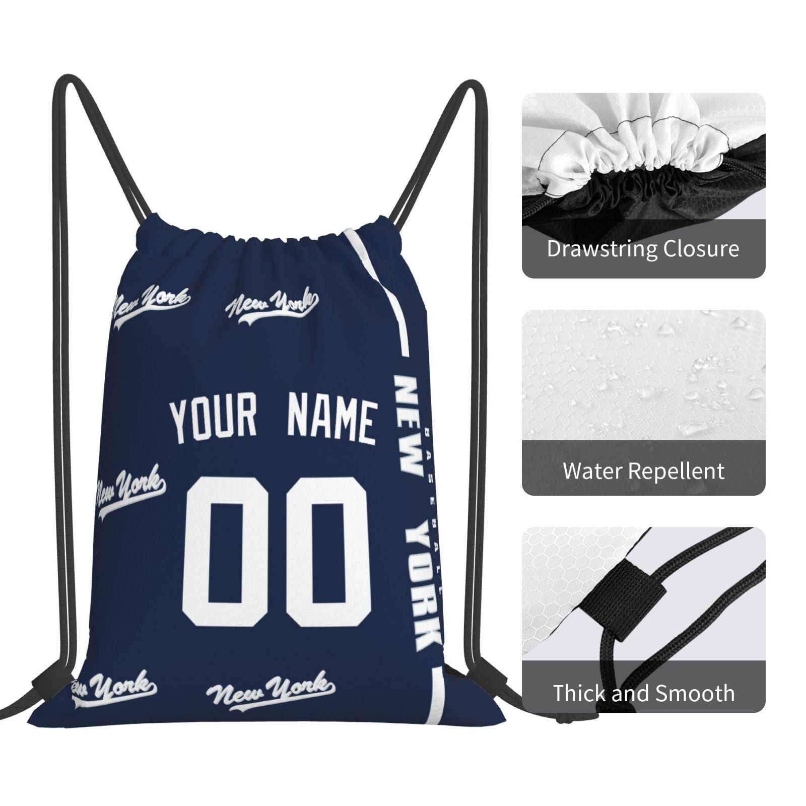 ANTKING New York Drawstring Bags Backpack Custom any Name and Number for Men Women Boy Gifts ANTKING