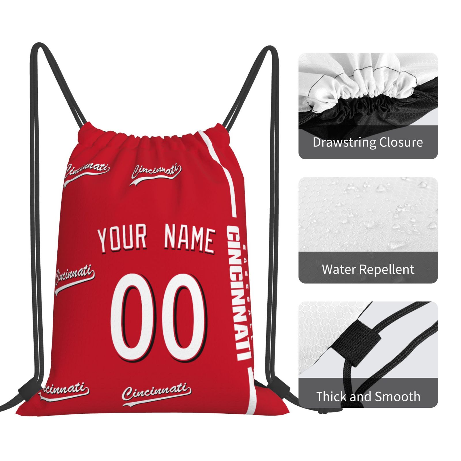 ANTKING Cincinnati Drawstring Bags Backpack Custom any Name and Number for Men Women Boy Gifts ANTKING