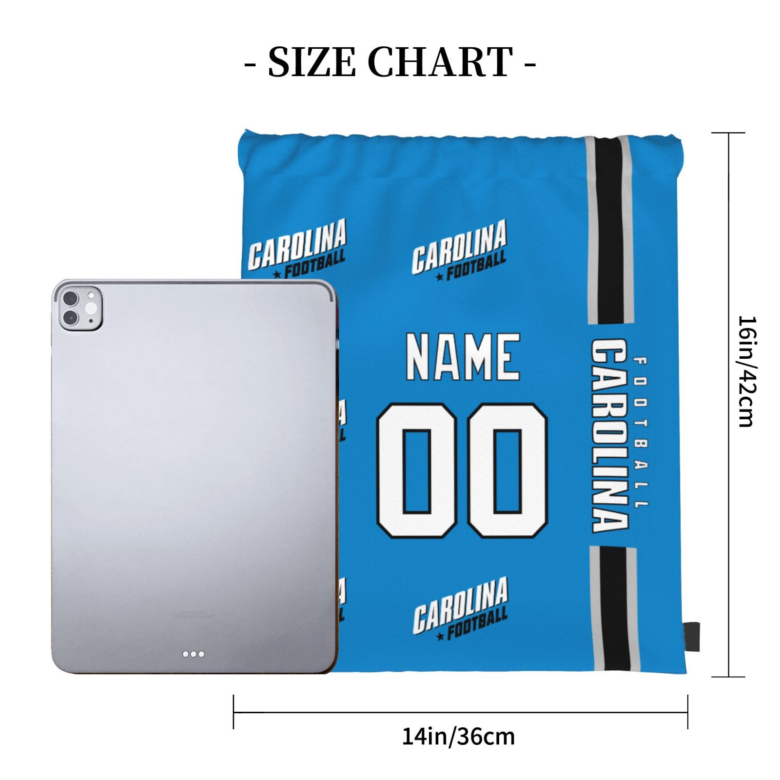 ANTKING Carolina Drawstring Bags Custom any Name and Number Backpack for Men Youth Boy Gifts ANTKING