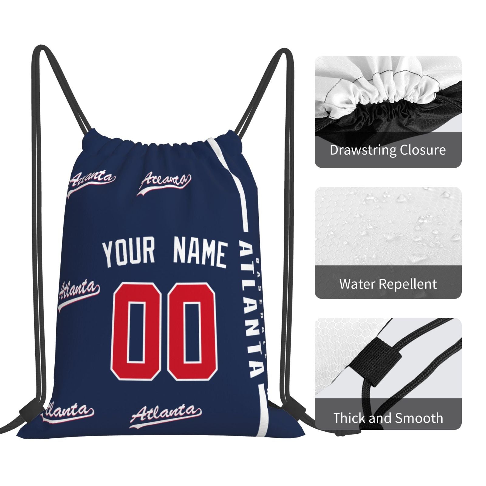 ANTKING Atlanta Drawstring Bags Backpack Custom any Name and Number for Men Women Boy Gifts ANTKING