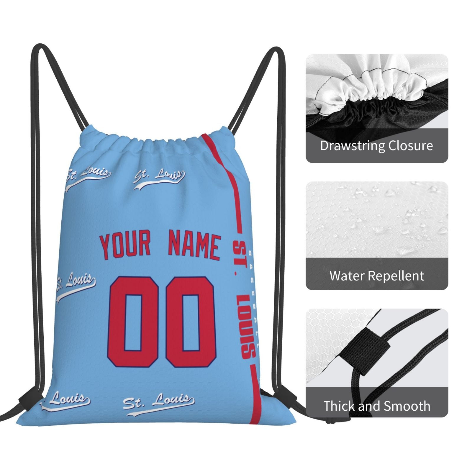 ANTKING St. Louis Drawstring Bags Backpack Custom any Name and Number for Men Women Boy Gifts ANTKING
