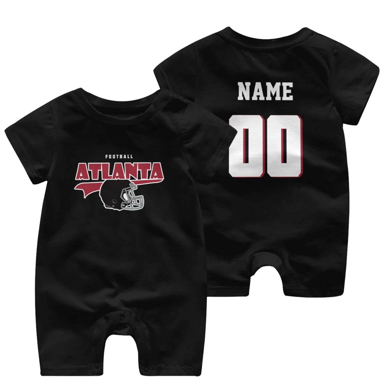 Personalized [Atlanta] Baby Onesie - Custom Football Fan Infant Bodysuit - Antking
