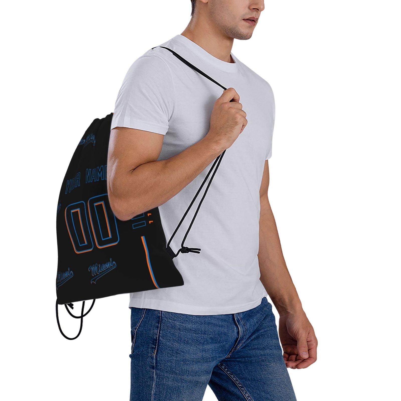 ANTKING Miami Drawstring Bags Backpack Custom any Name and Number for Men Women Boy Gifts ANTKING