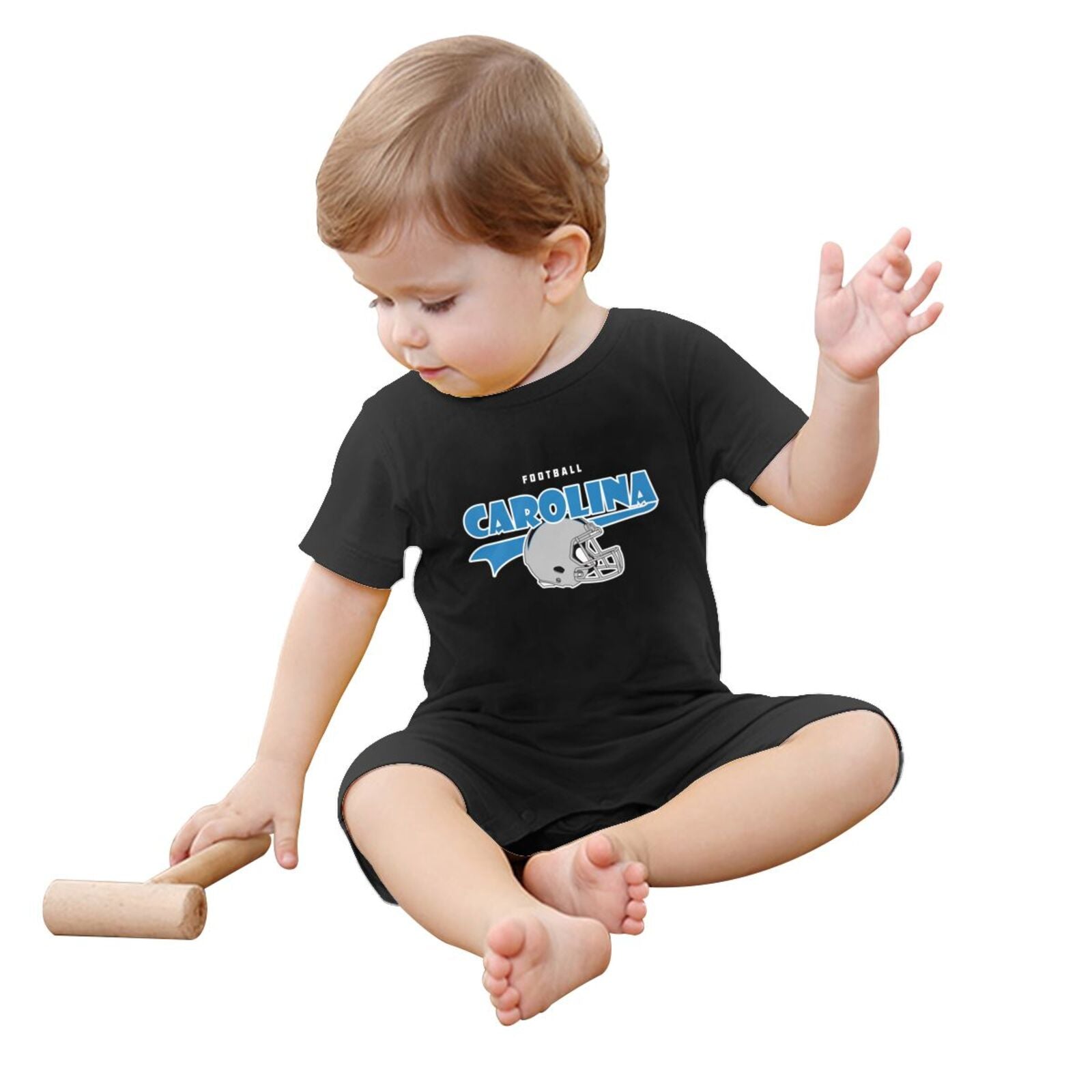 Personalized Carolin Baby Football Bodysuit - Custom Name & Number - Antking ANTKING