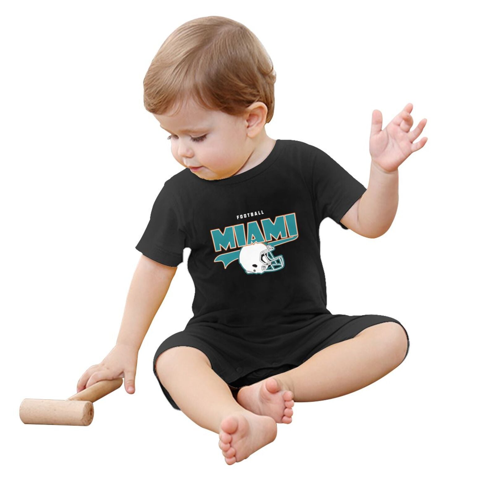 Personalized Miami Baby Football Bodysuit - Custom Name & Number - Antking ANTKING
