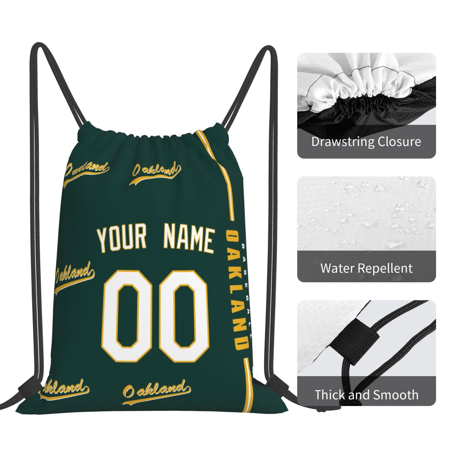 ANTKING Oakland Drawstring Bags Backpack Custom any Name and Number for Men Women Boy Gifts ANTKING