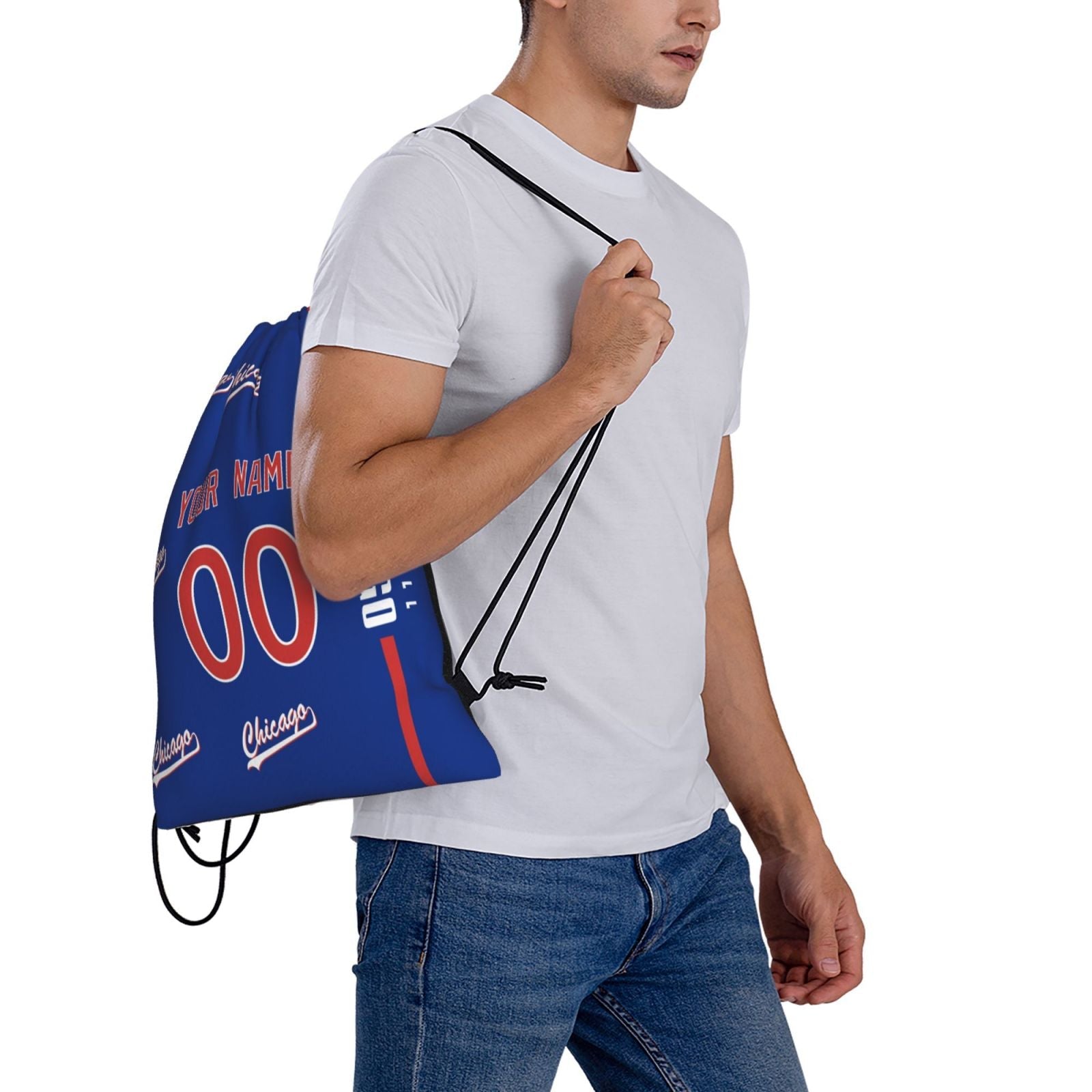 ANTKING Chicago Drawstring Bags Backpack Custom any Name and Number for Men Women Boy Gifts ANTKING