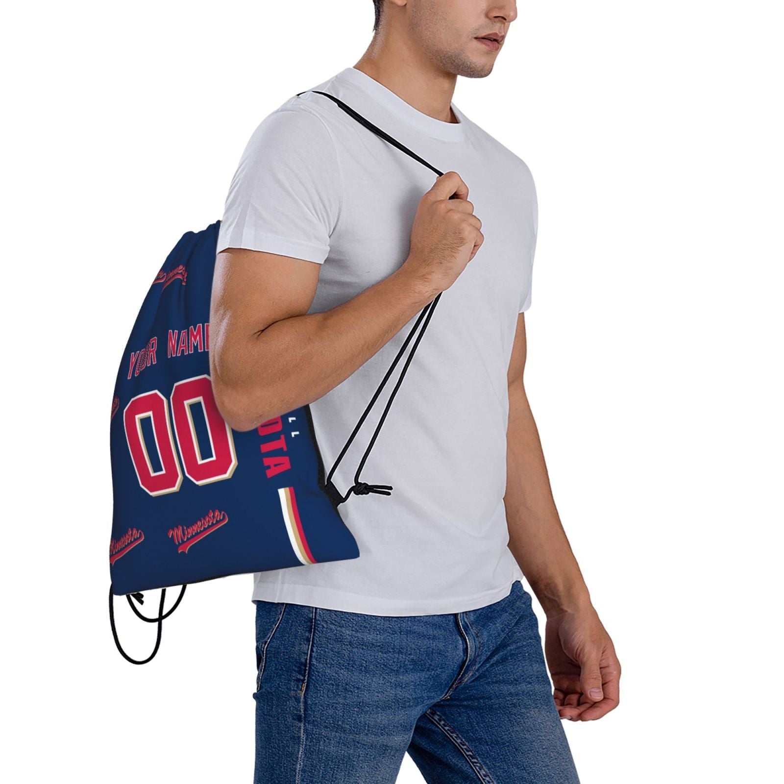 ANTKING Minnesota Drawstring Bags Backpack Custom any Name and Number for Men Women Boy Gifts ANTKING