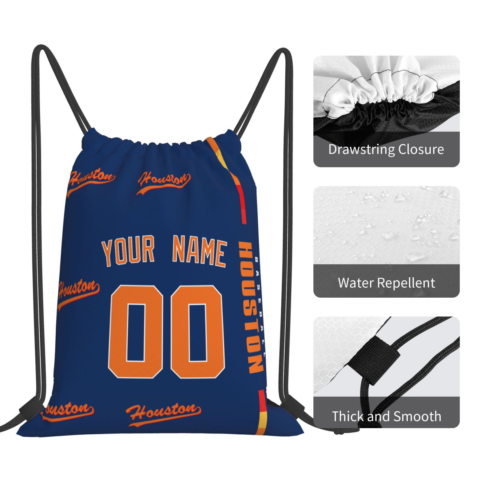ANTKING Houston Drawstring Bags Backpack Custom any Name and Number for Men Women Boy Gifts ANTKING