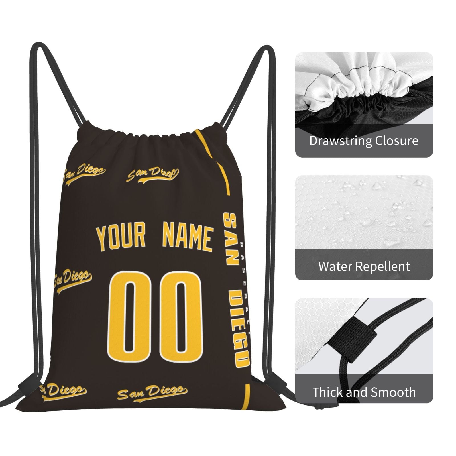 ANTKING San Diego Drawstring Bags Backpack Custom any Name and Number for Men Women Boy Gifts ANTKING