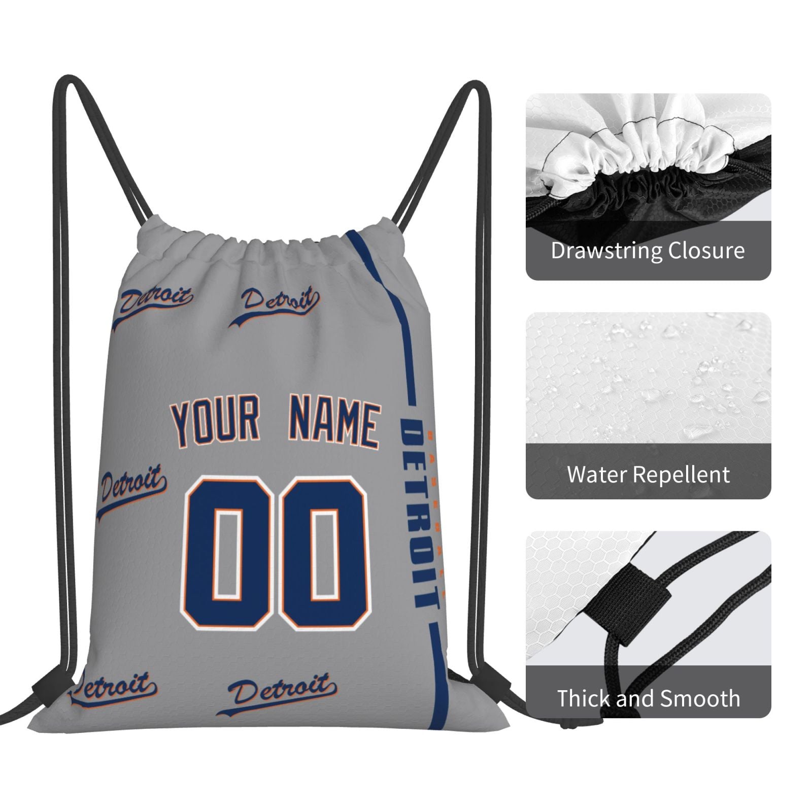 ANTKING Detroit Drawstring Bags Backpack Custom any Name and Number for Men Women Boy Gifts ANTKING