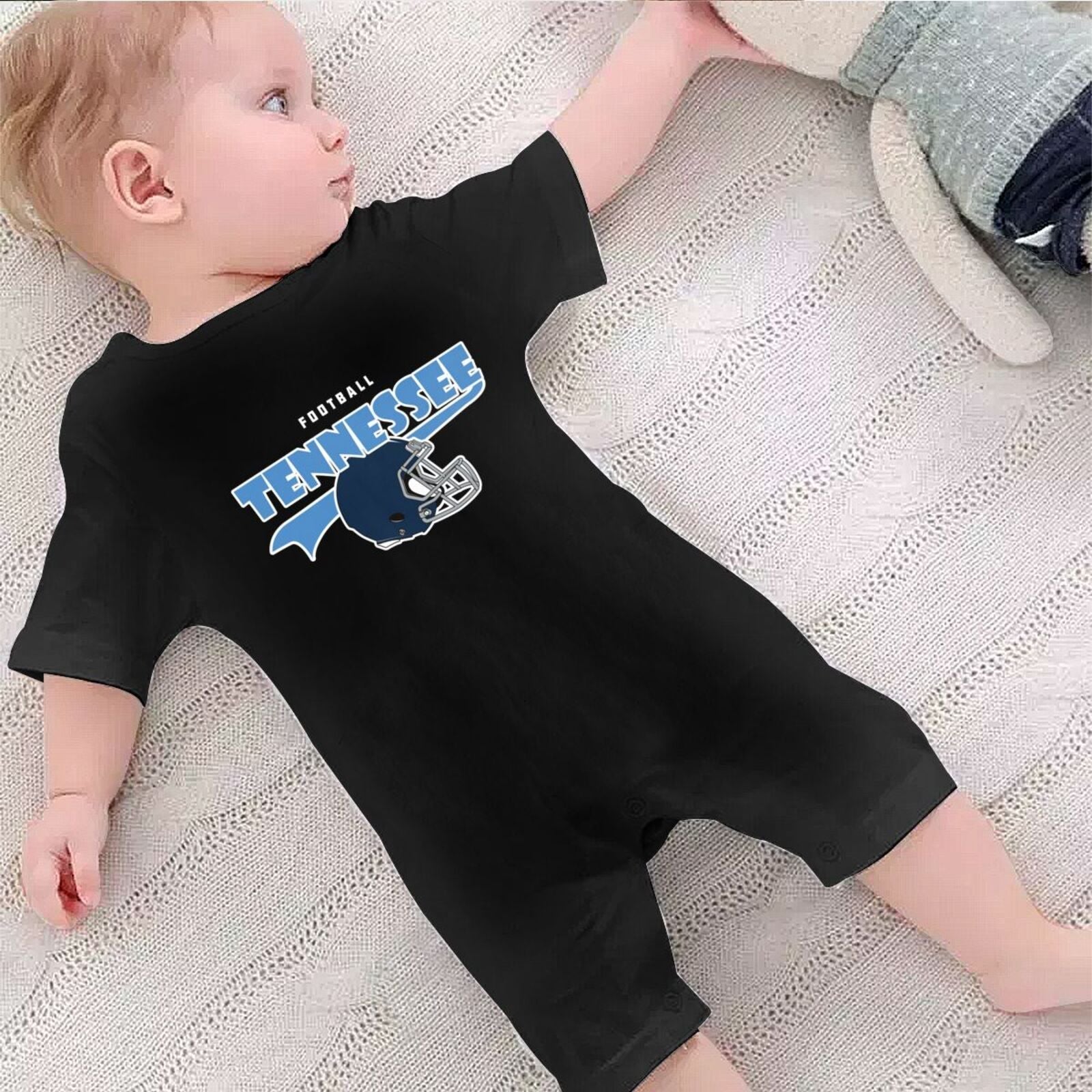 Personalized Tennessee Baby Football Bodysuit - Custom Name & Number - Antking ANTKING