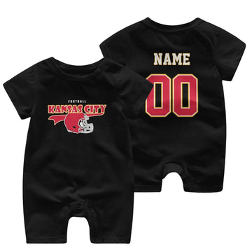 Personalized [Kansas] Baby Onesie - Custom Football Fan Infant Bodysuit - Antking
