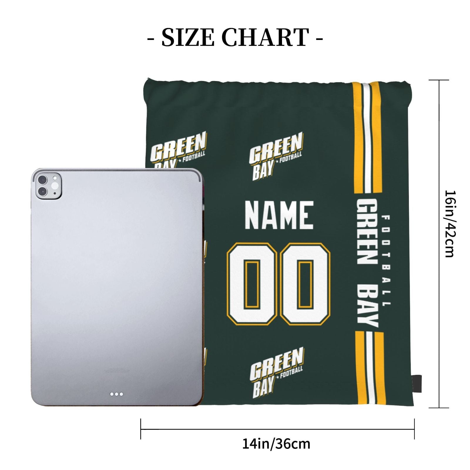 ANTKING Green Bay Drawstring Bags Custom any Name and Number Backpack for Men Youth Boy Gifts ANTKING