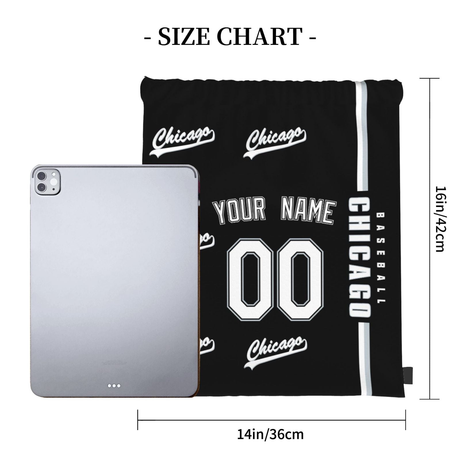 ANTKING Chicago Drawstring Bags Backpack Custom any Name and Number for Men Women Boy Gifts ANTKING