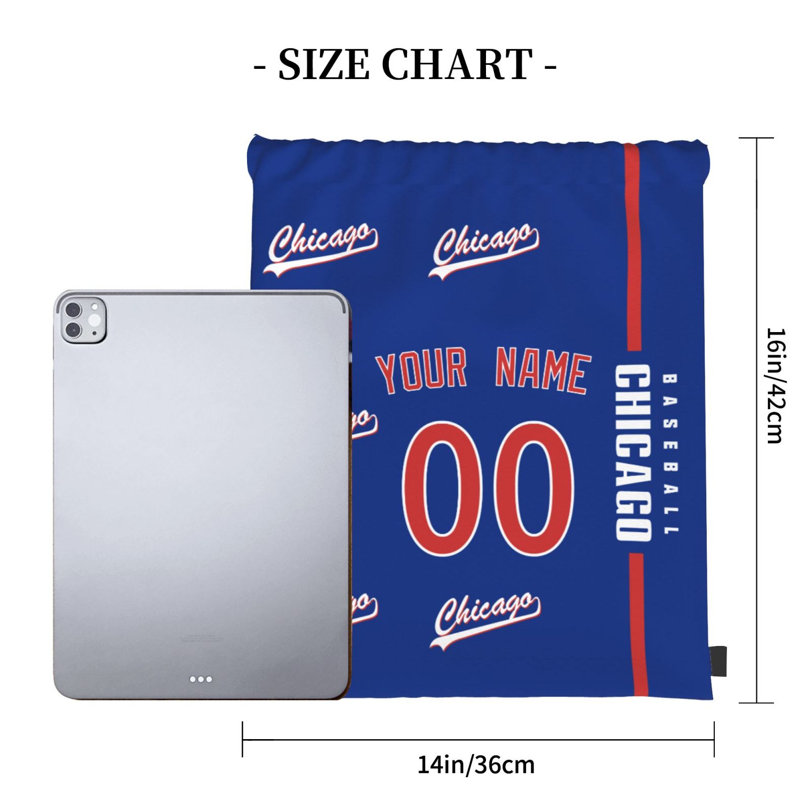 ANTKING Chicago Drawstring Bags Backpack Custom any Name and Number for Men Women Boy Gifts ANTKING