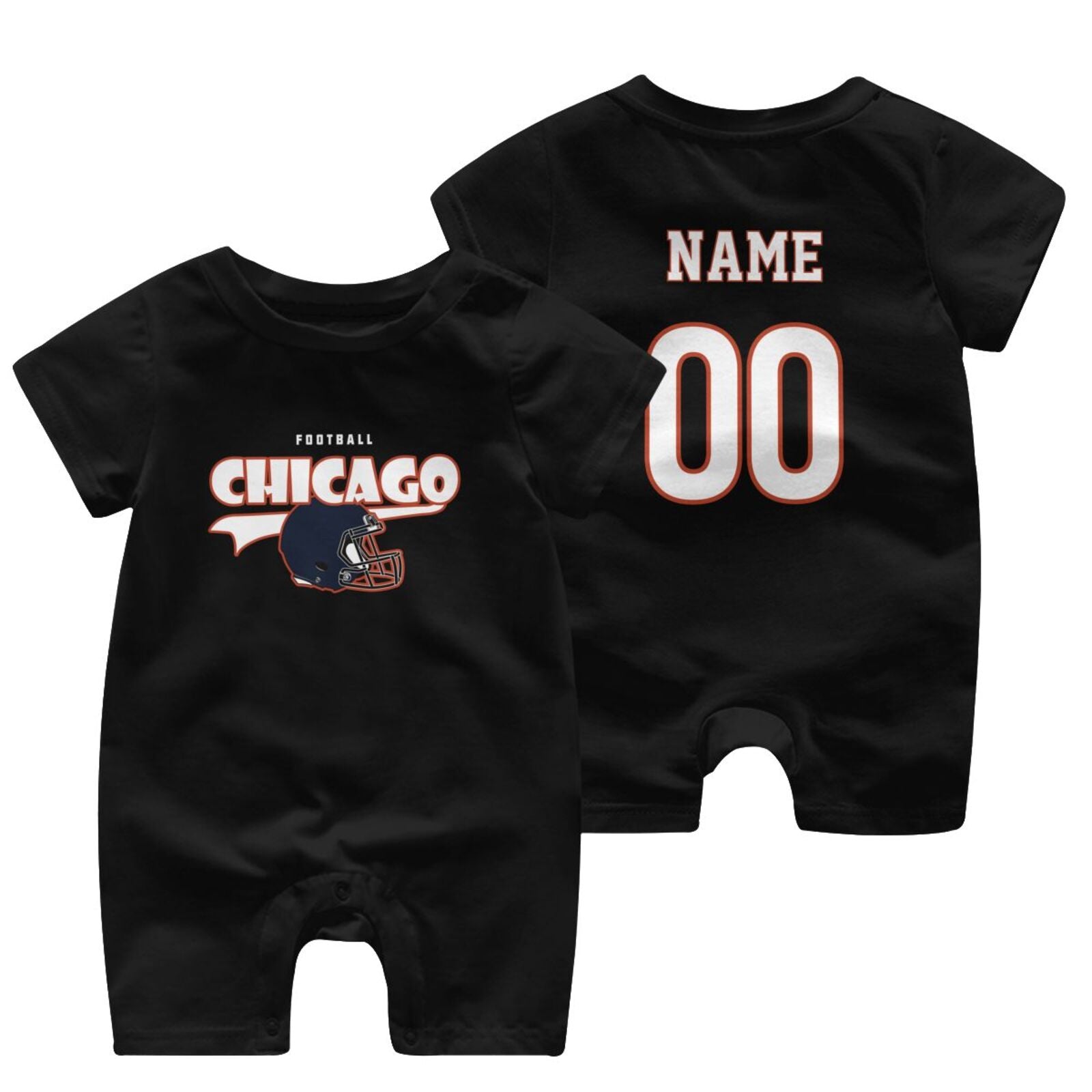 Personalized [Chicago] Baby Onesie - Custom Football Fan Infant Bodysuit - Antking
