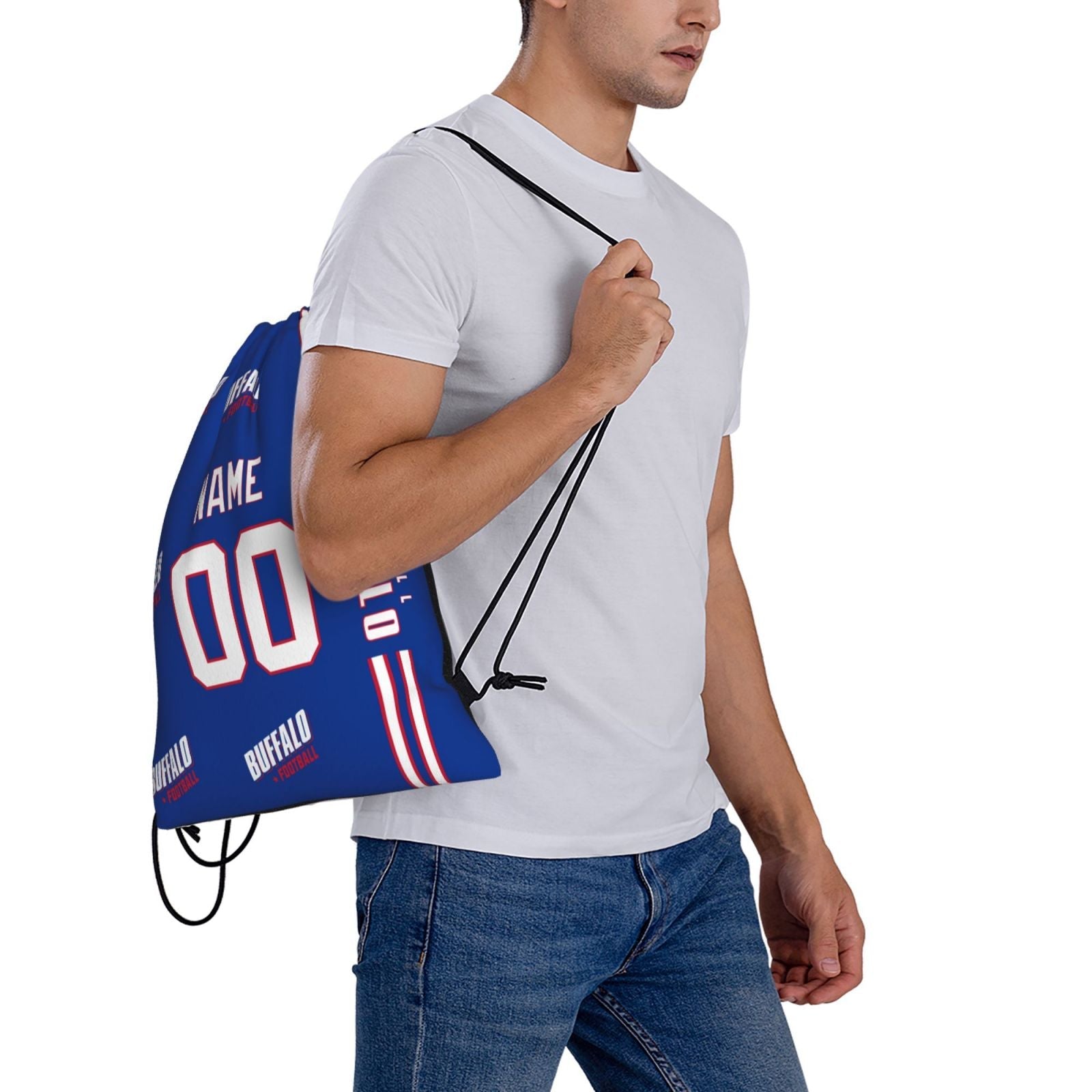 ANTKING Buffalo Drawstring Bags Custom any Name and Number Backpack for Men Youth Boy Gifts ANTKING