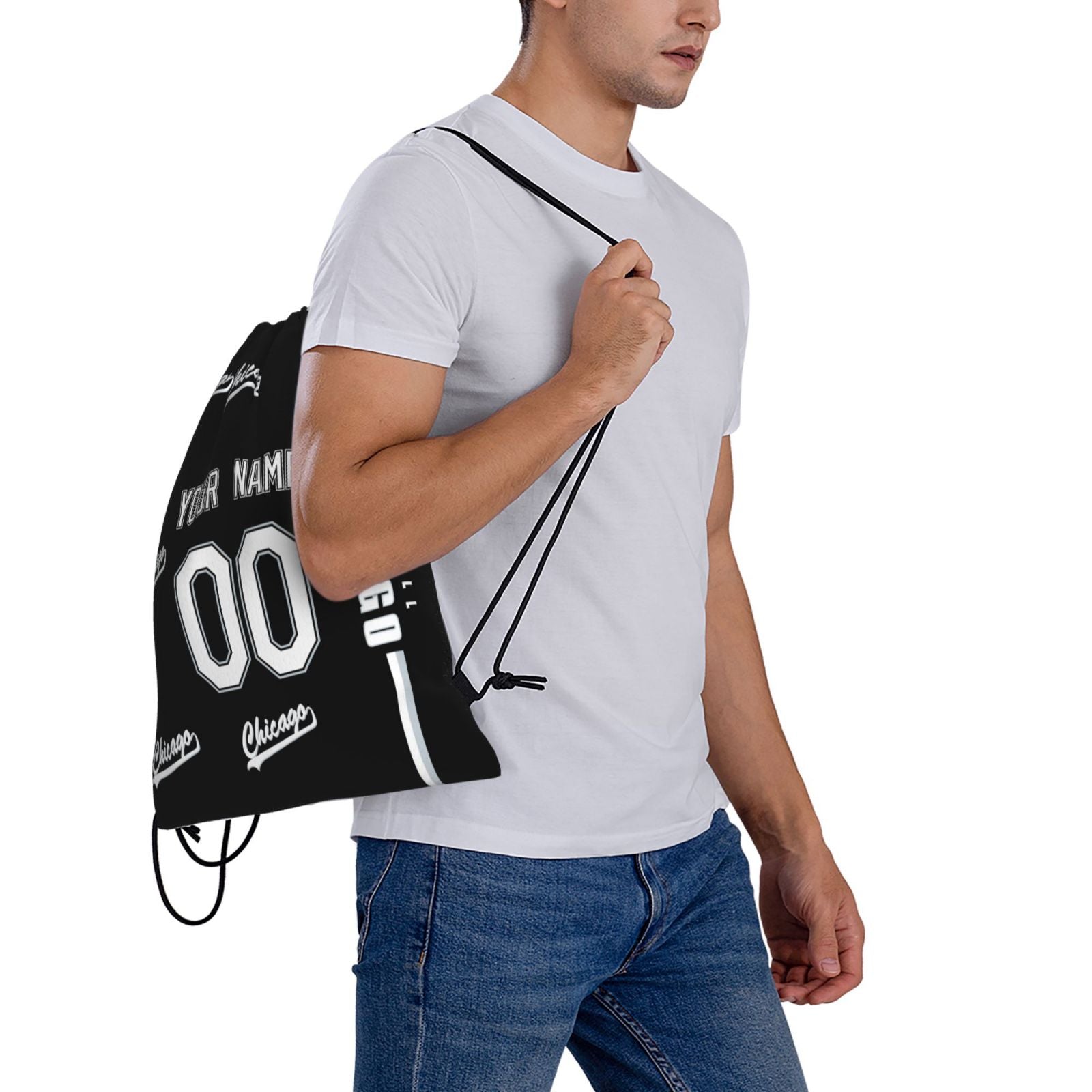 ANTKING Chicago Drawstring Bags Backpack Custom any Name and Number for Men Women Boy Gifts ANTKING