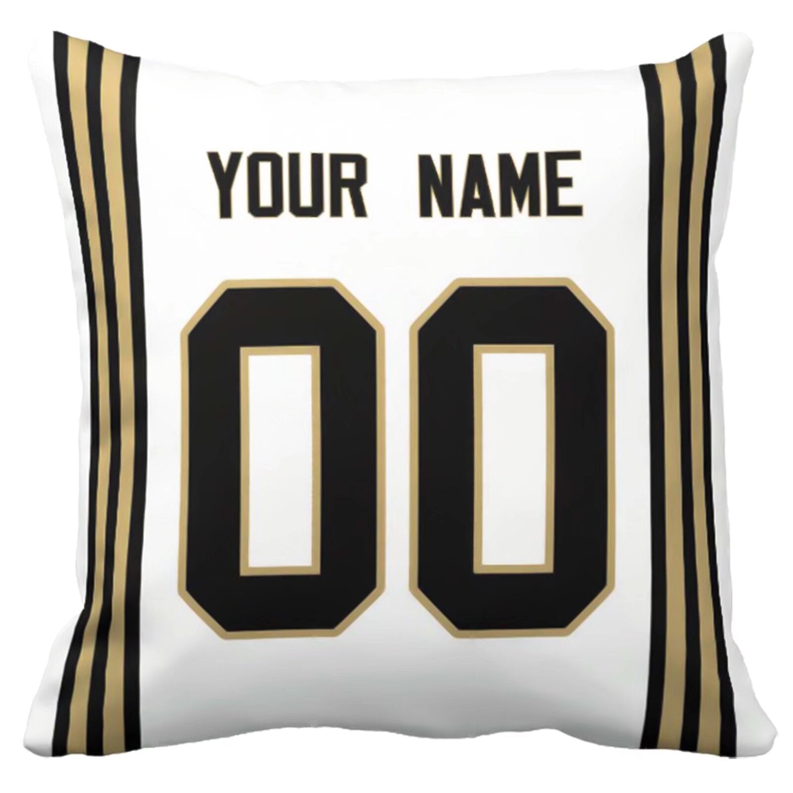 New Orleans personalized football pillow alternate front view with name and number design