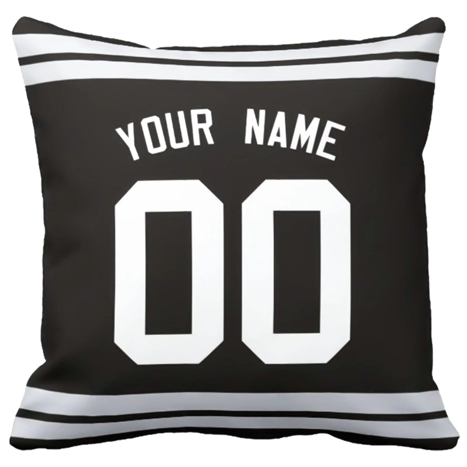 Las Vegas custom football throw pillow front view with personalized name and number artwork