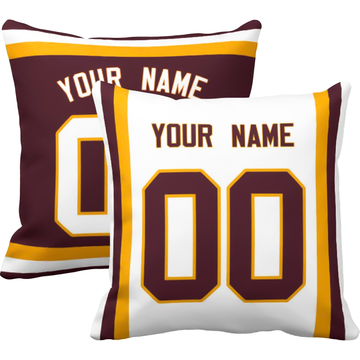 Washington personalized football throw pillow set with custom name and number in city-inspired colors