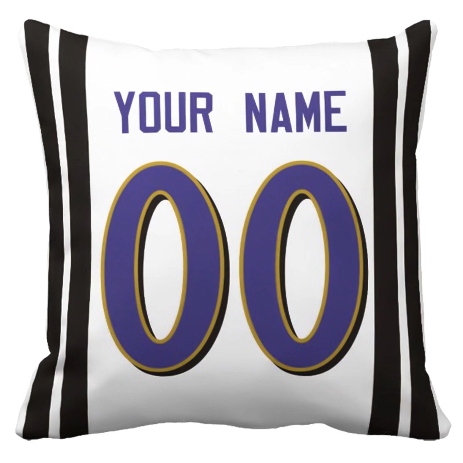 Baltimore custom name and number football pillow additional color front view