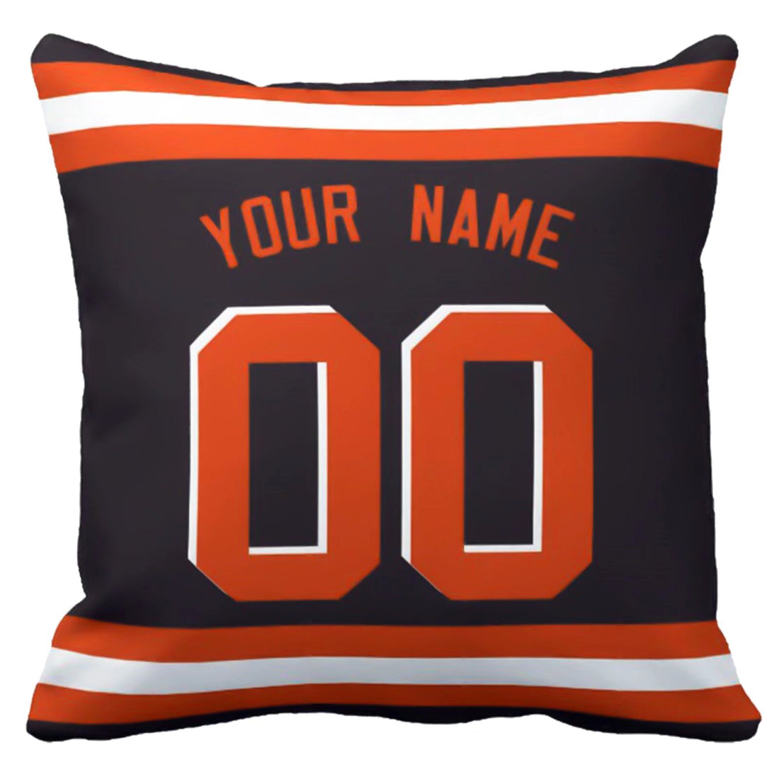 Cleveland personalized football throw pillow set with custom name and number in city-inspired colors