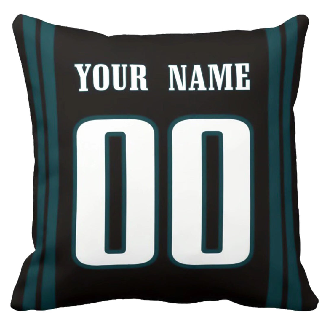 Philadelphia personalized football throw pillow set with custom name and number in city-inspired colors