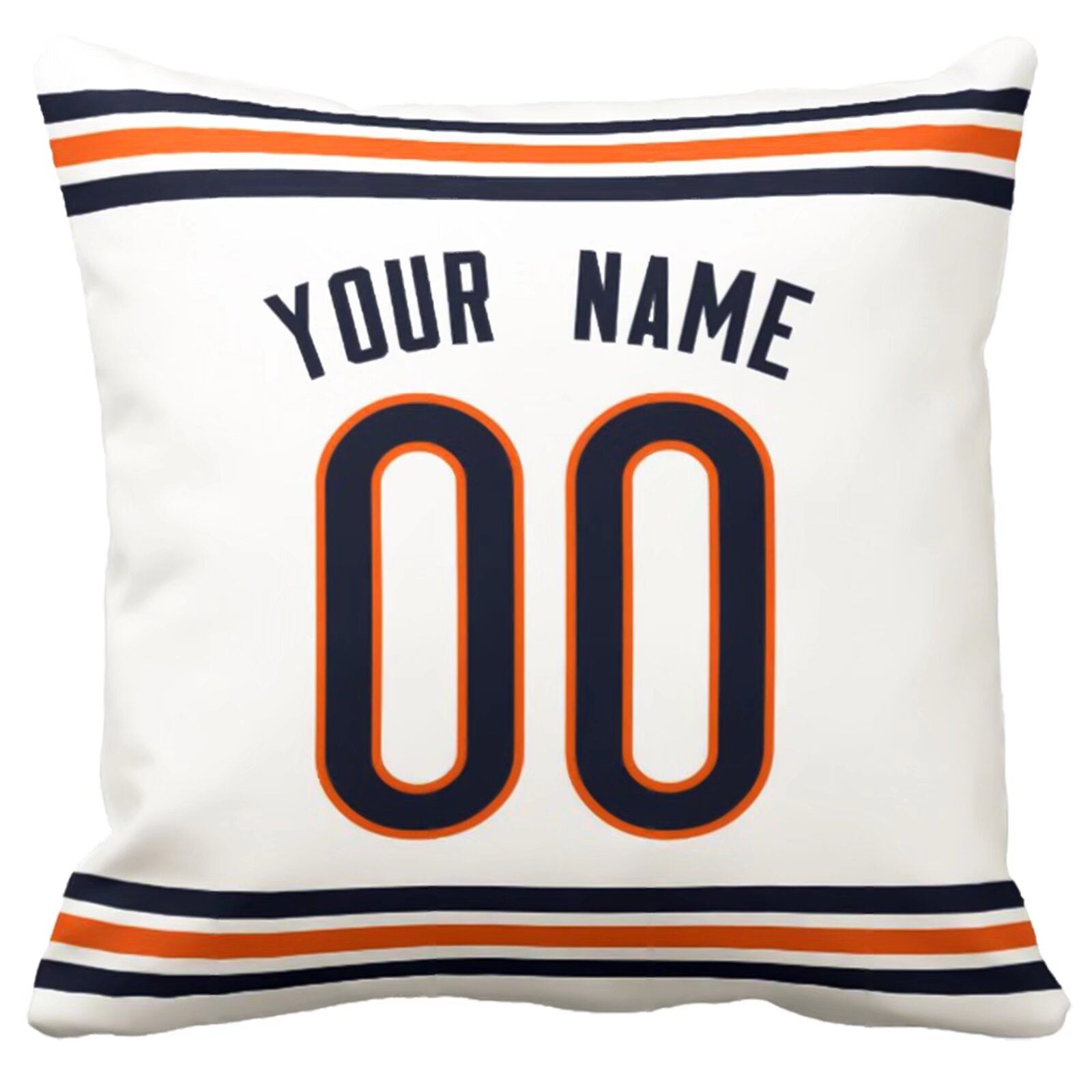 Chicago custom name and number football pillow additional color front view
