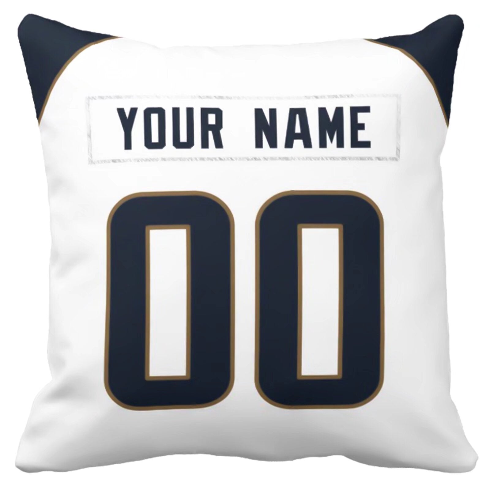 Los Angeles R personalized football pillow extra product view showing custom name and number design