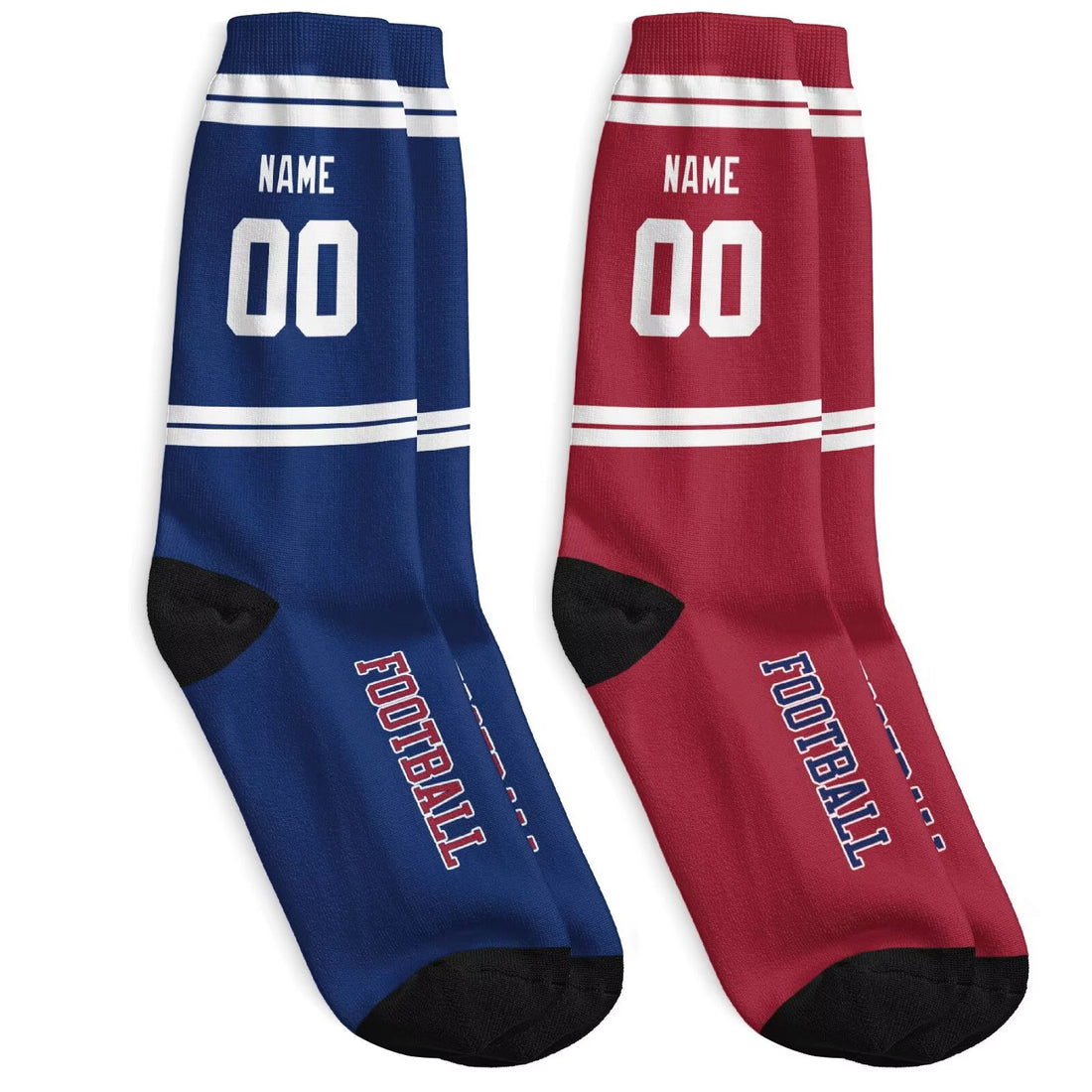 Custom New York Football Socks - Personalized Athletic Fan Crew Socks - Antking