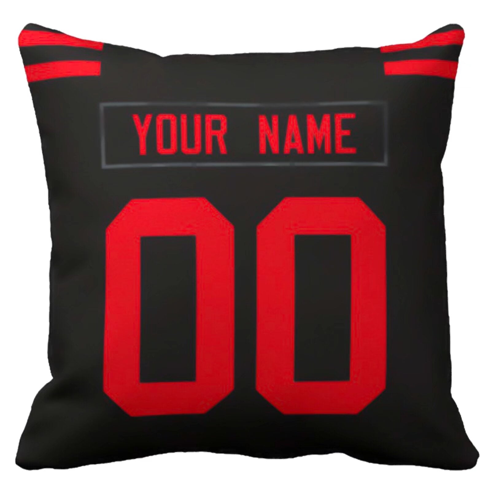 San Francisco personalized football pillow alternate back view with arched name and number