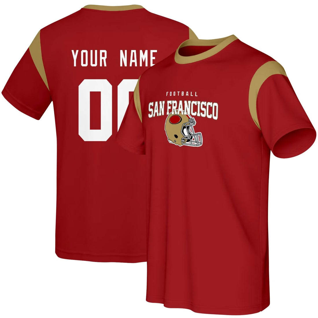 ANTKING San Francisco T Shirt Crewneck Short Sleeve Custom Name Number for Men Youth Gifts ANTKING
