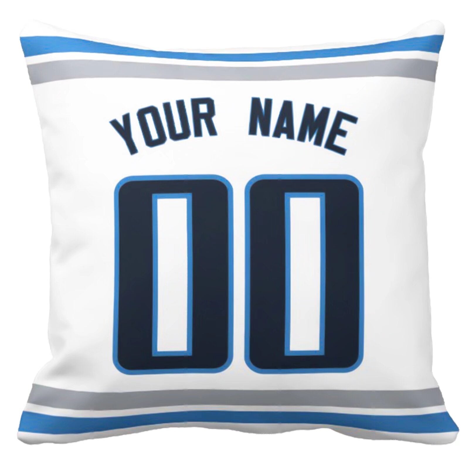 Tennessee personalized football pillow alternate back view with arched name and number
