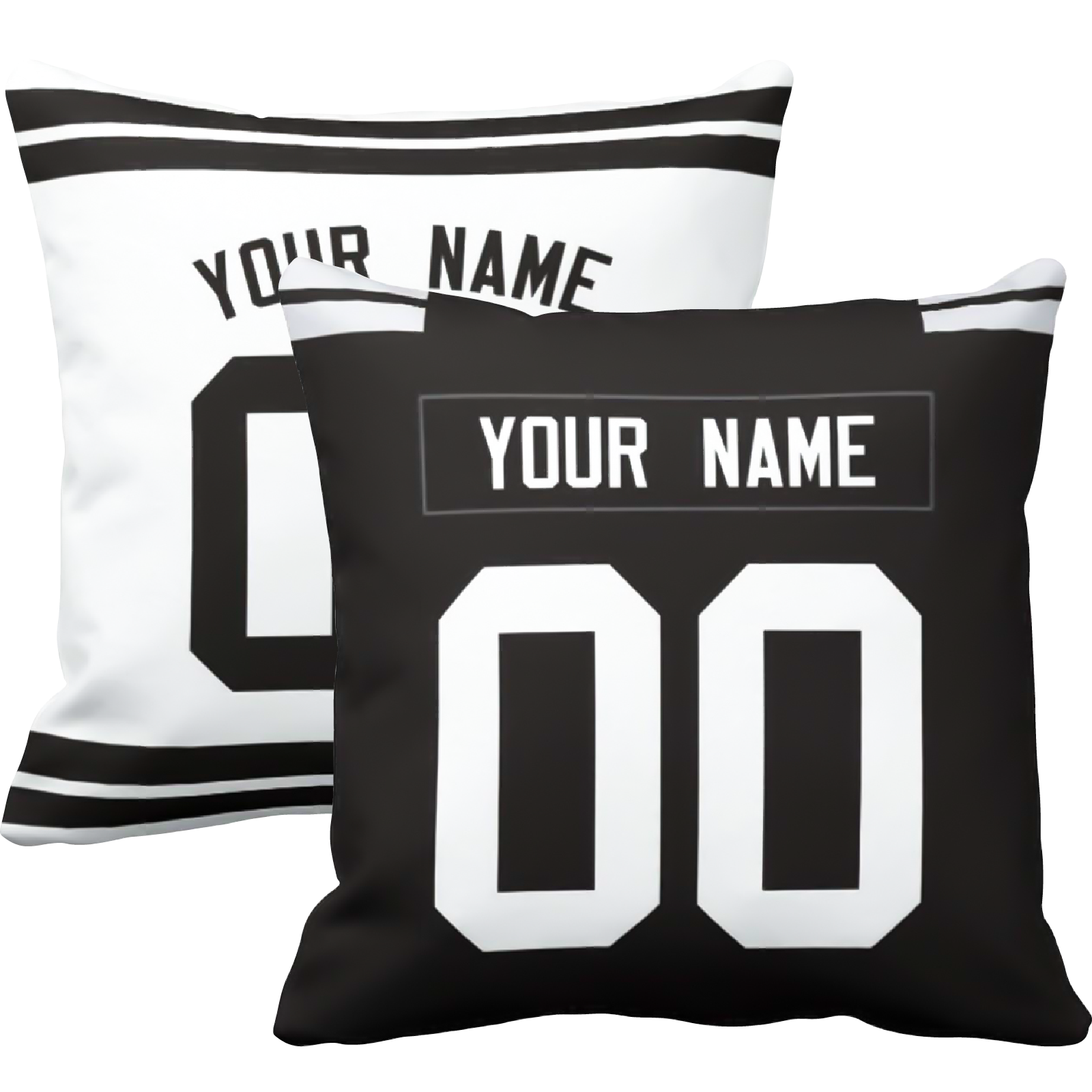 Las Vegas personalized football throw pillow set with custom name and number in city-inspired colors
