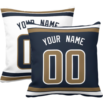 Los Angeles R personalized football throw pillow set with custom name and number in city-inspired colors