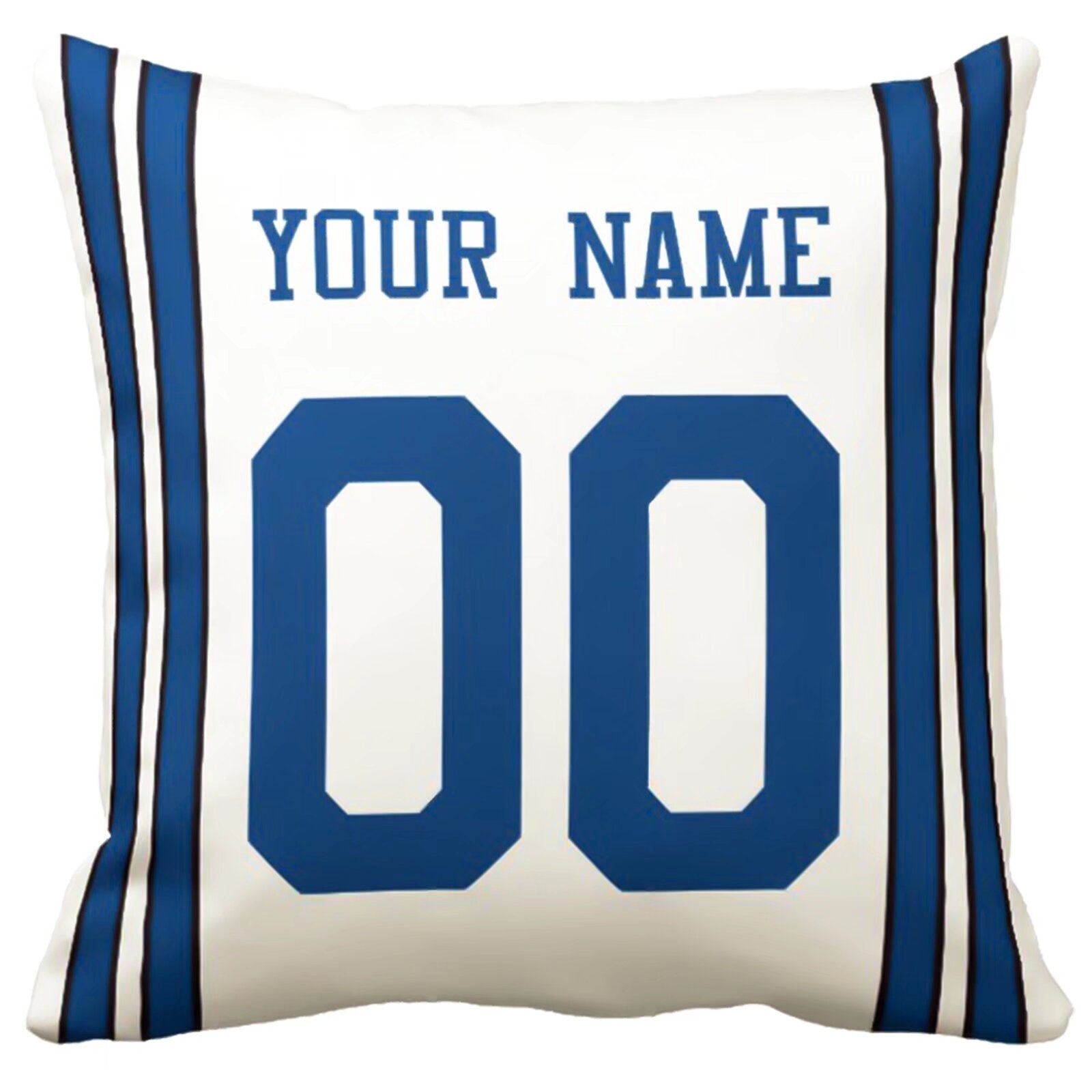 Dallas personalized football pillow alternate front view with name and number design