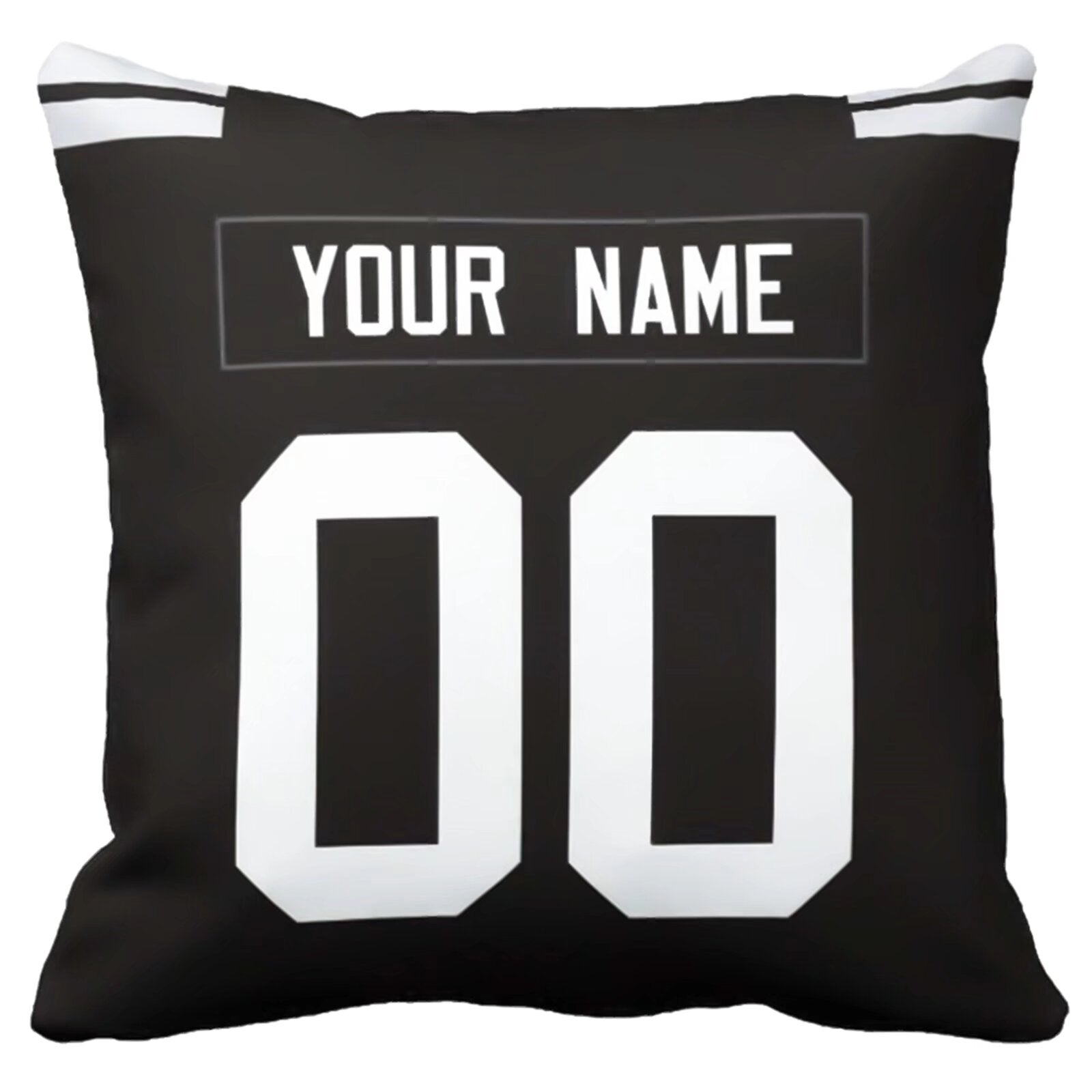 Las Vegas personalized football pillow alternate back view with arched name and number