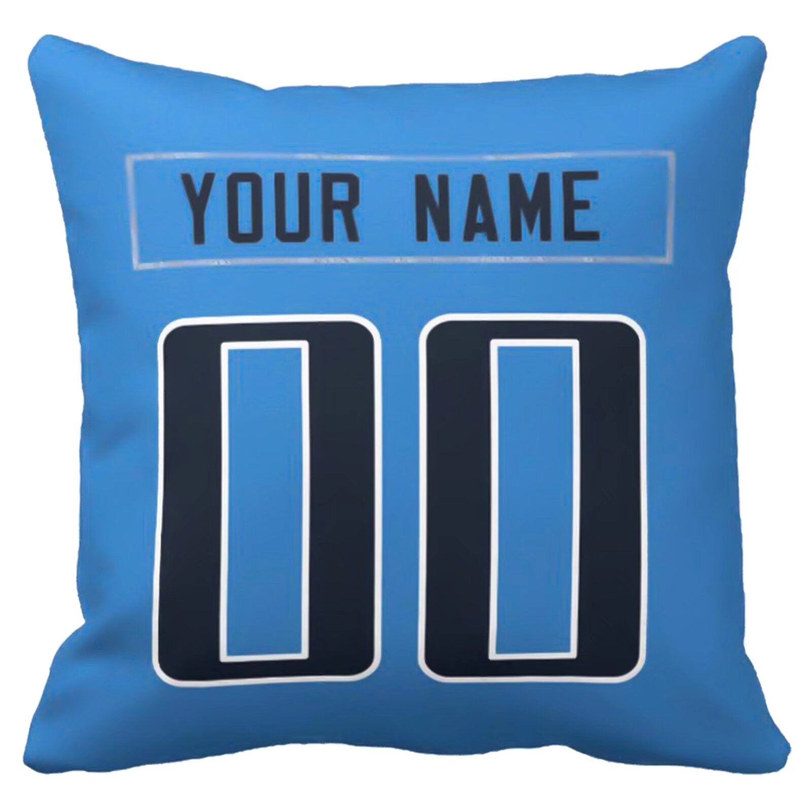 Tennessee custom football throw pillow two-tone product view with name and number